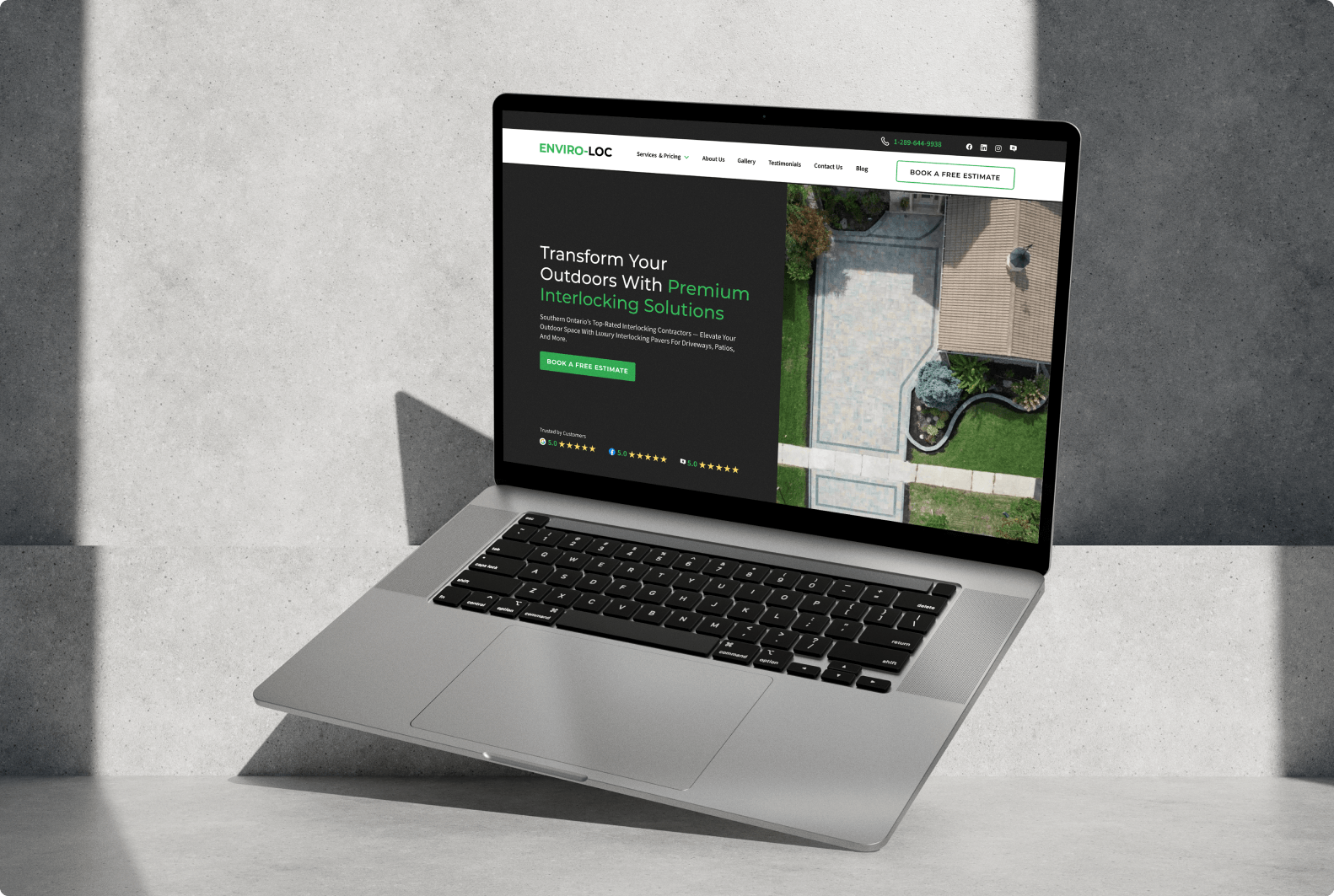 Enviro-Loc website redesign shown on a laptop screen