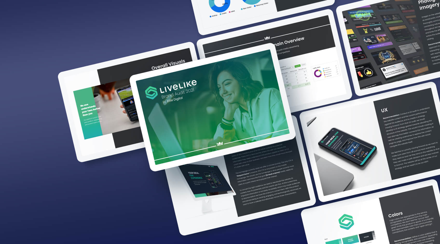 Assets from Elite Digital’s rebrand campaign for LiveLike