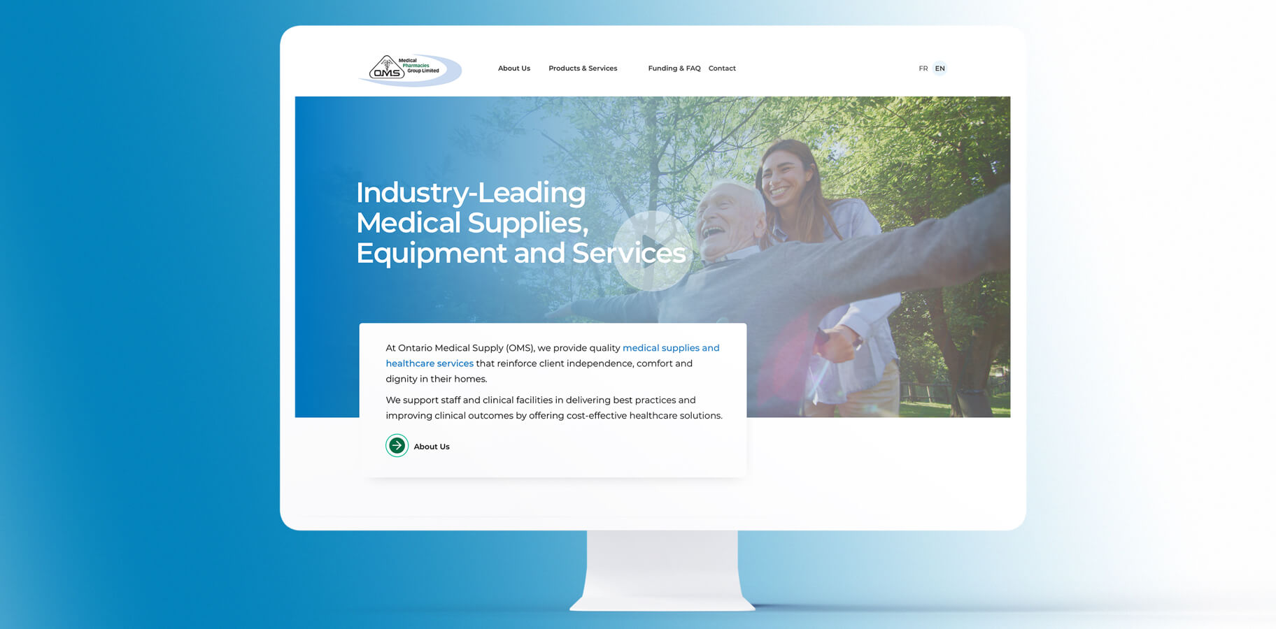 Website developed by Elite Digital for OMS on desktop.