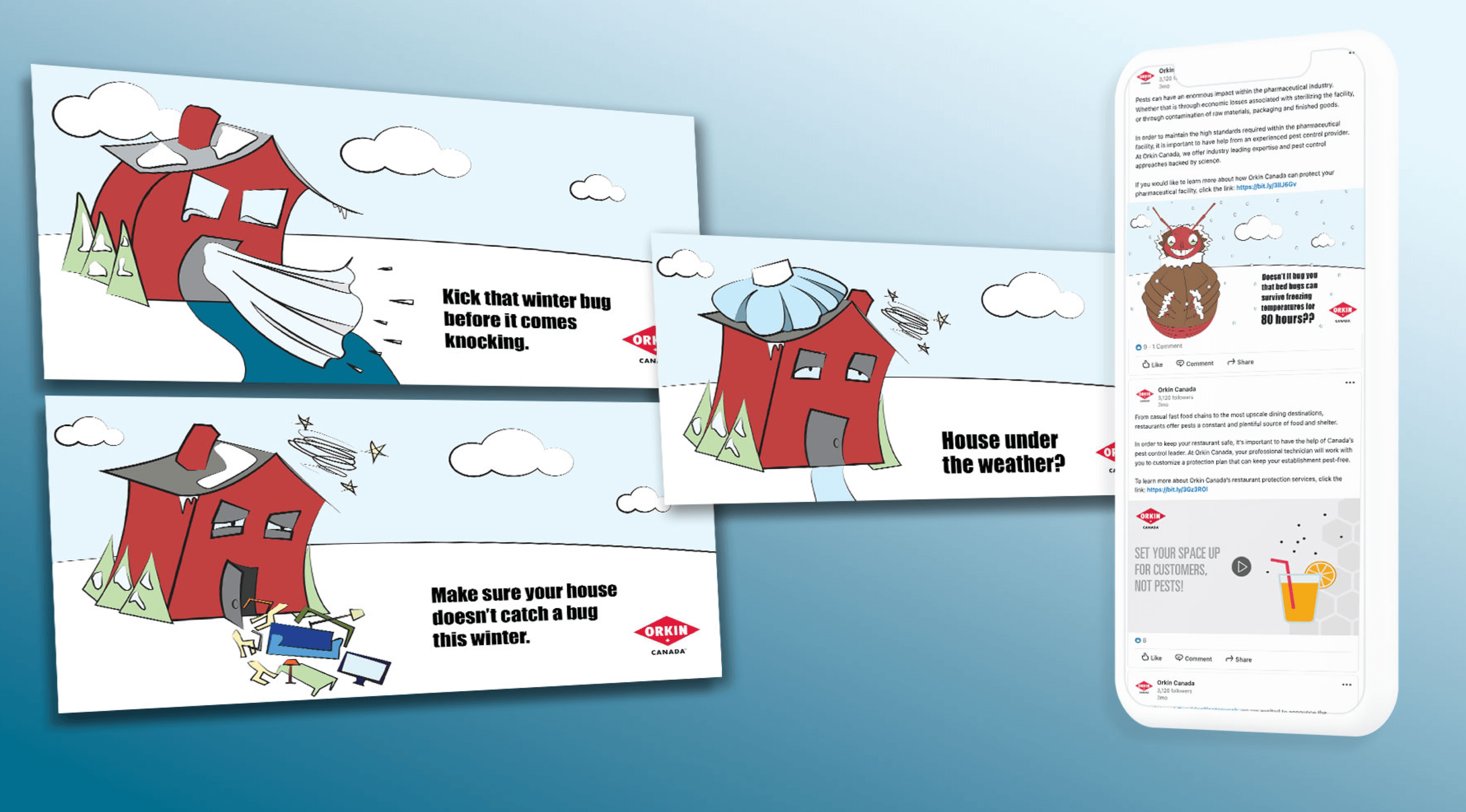 Instagram post from Orkin Canada featuring cartoon pest, health tip, and branded lifestyle call-to-action