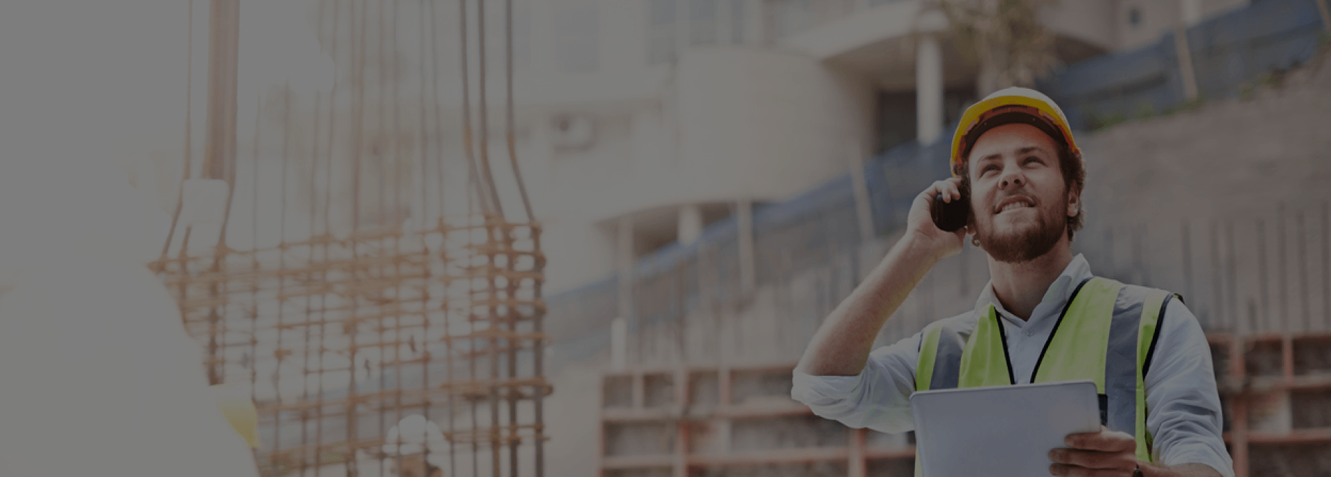 Construction professional on site, representing Unite’s business customer audience