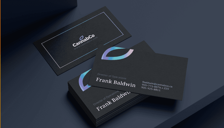 Business cards that Elite Digital created for Cannabco.