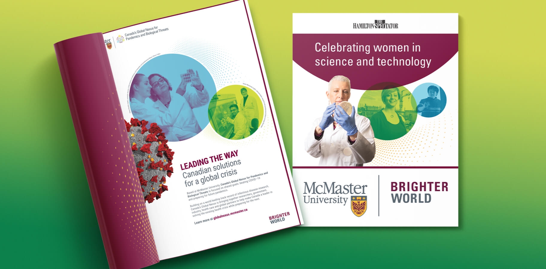Print ad campaigns Elite Digital created for McMaster University.