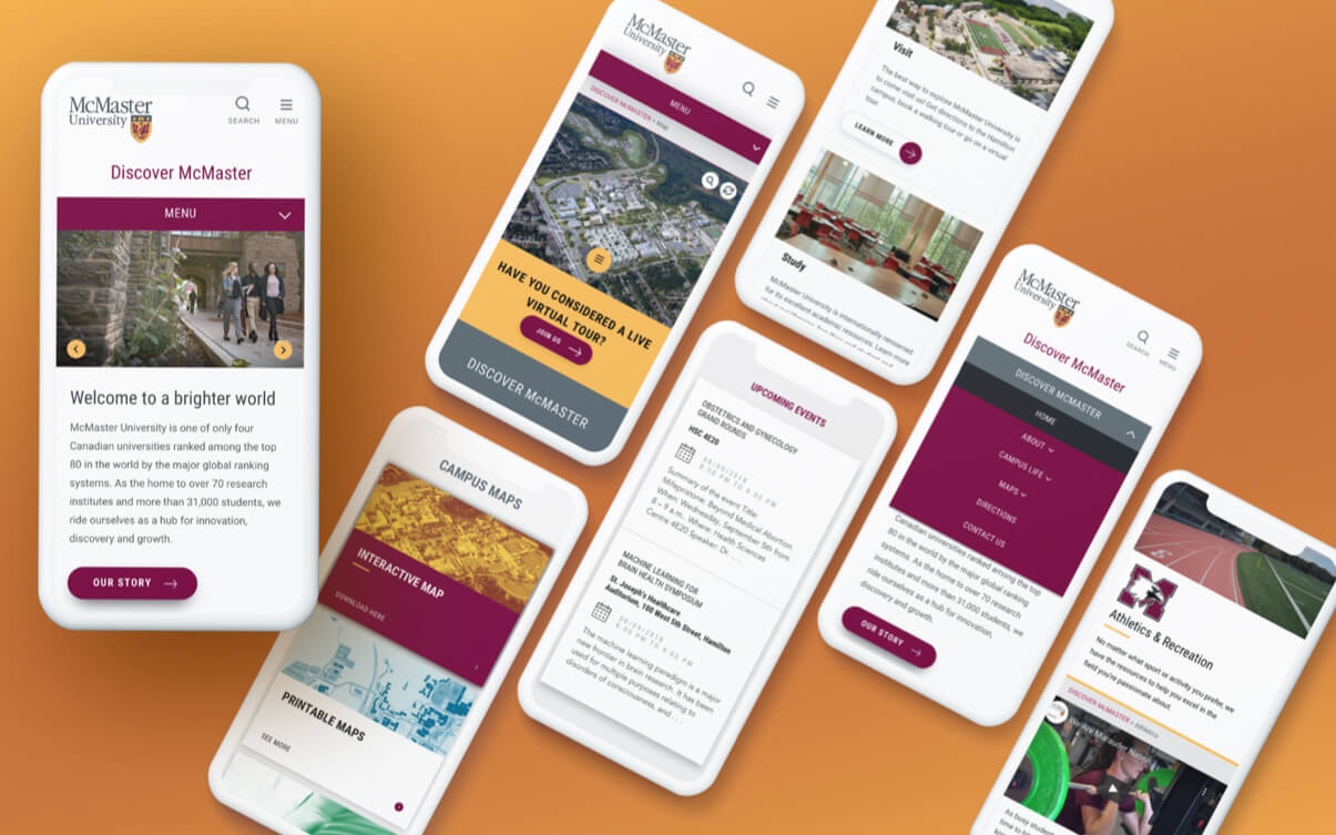 Discover McMaster website that was developed by Elite Digital on mobile.