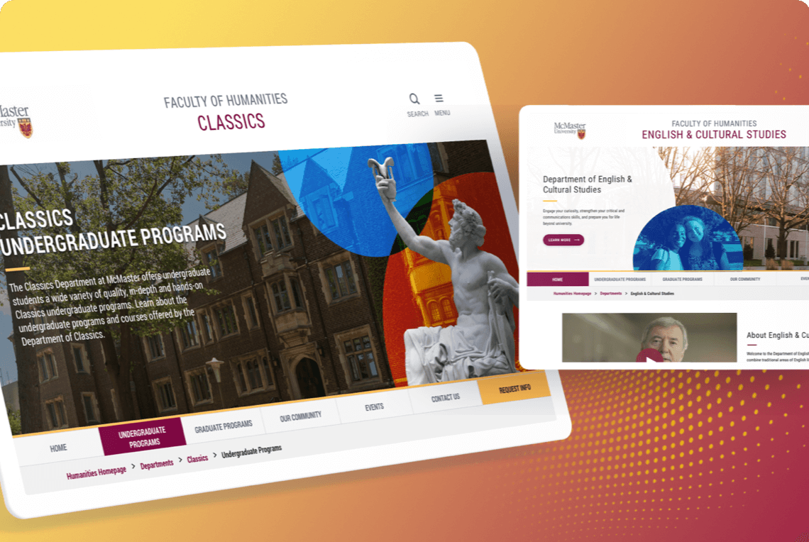 Website for McMaster University’s Faculty of Humanities program. Faculty of Humanities Website Development