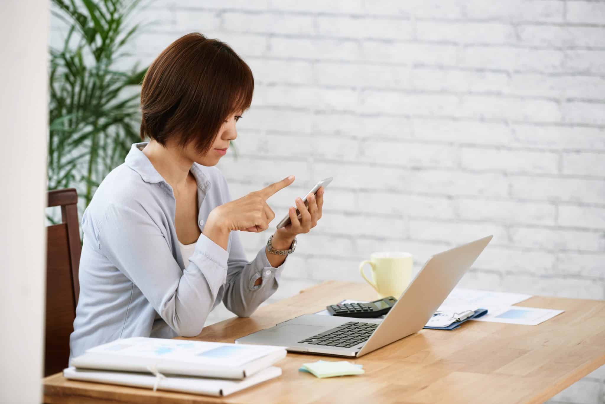 Business lady with phone