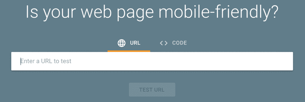 Google's mobile friendly test tool