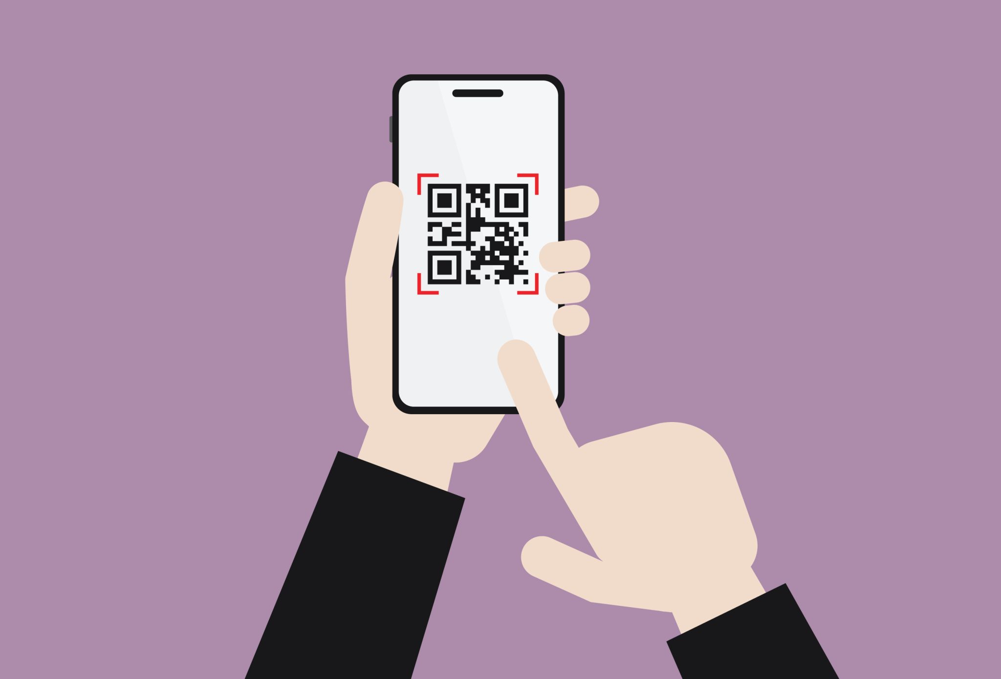 A smartphone with a QR code showcasing mobile marketing.