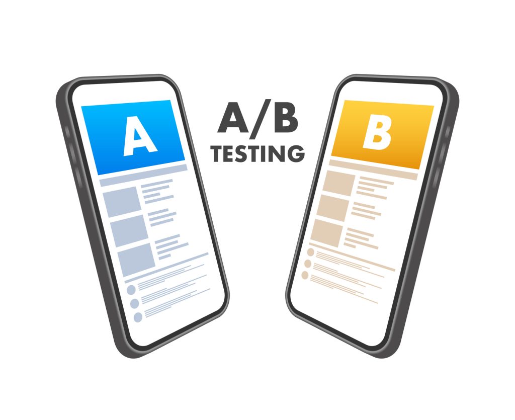 Vector illustration of Email Marketing AB testing, split test