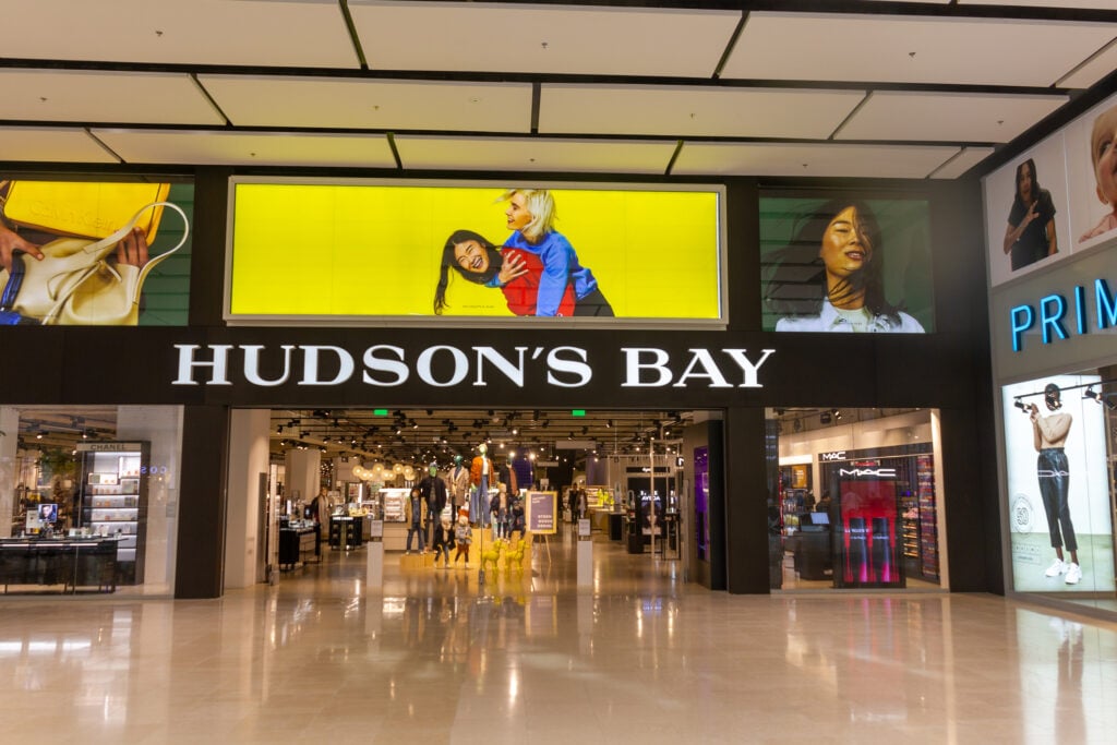 Hudsons Bay store font in Utrecht, located in Hoog Catharijne mall