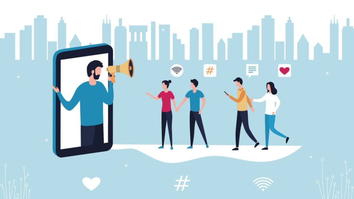 Illustration representing how a digital marketing company fosters Millennial engagement through social media and authentic brand interaction.
